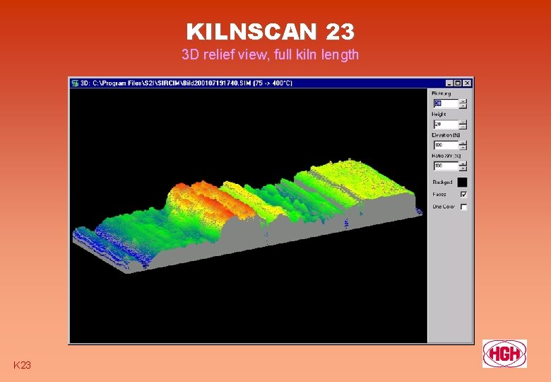 KILNSCAN 23 3 D relief view, full kiln length K 23 
