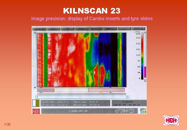 KILNSCAN 23 Image precision: display of Cardox inserts and tyre shims K 26 