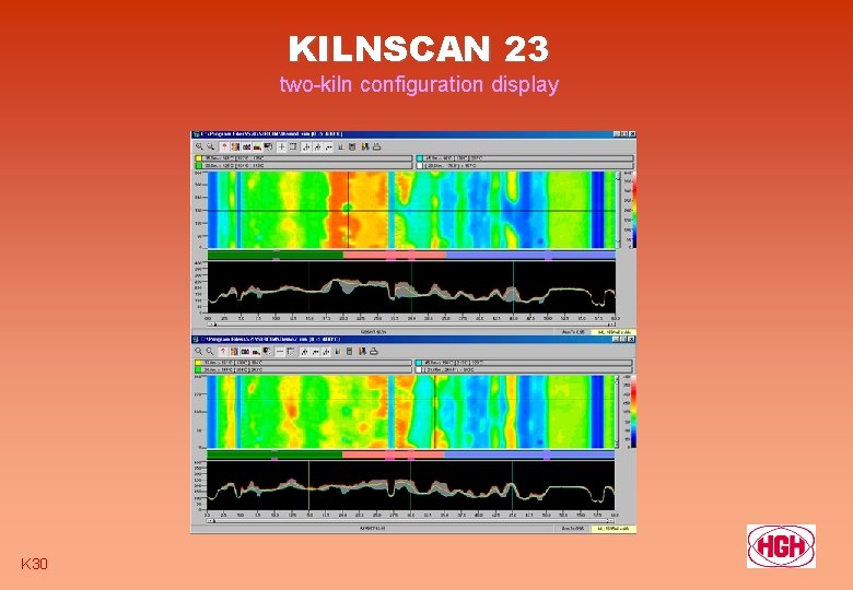 KILNSCAN 23 two-kiln configuration display K 30 