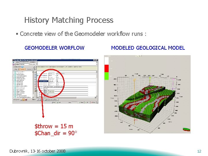 History Matching Process § Concrete view of the Geomodeler workflow runs : GEOMODELER WORFLOW