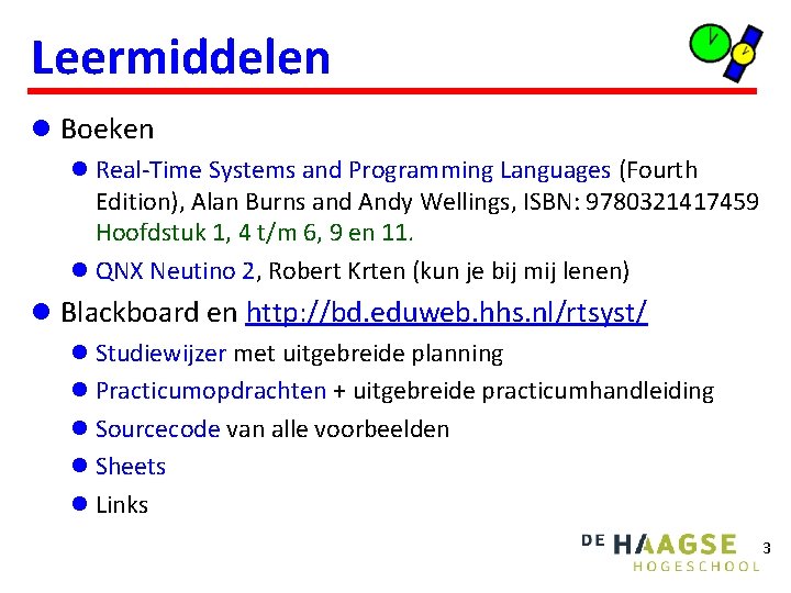 Leermiddelen l Boeken l Real-Time Systems and Programming Languages (Fourth Edition), Alan Burns and