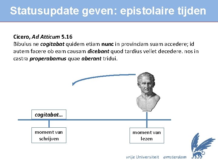 Statusupdate geven: epistolaire tijden Cicero, Ad Atticum 5. 16 Bibulus ne cogitabat quidem etiam