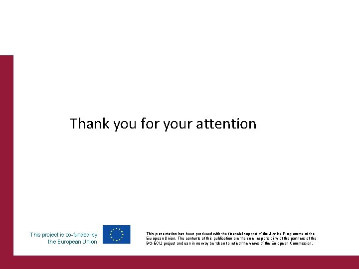 Thank you for your attention This project is co-funded by the European Union This