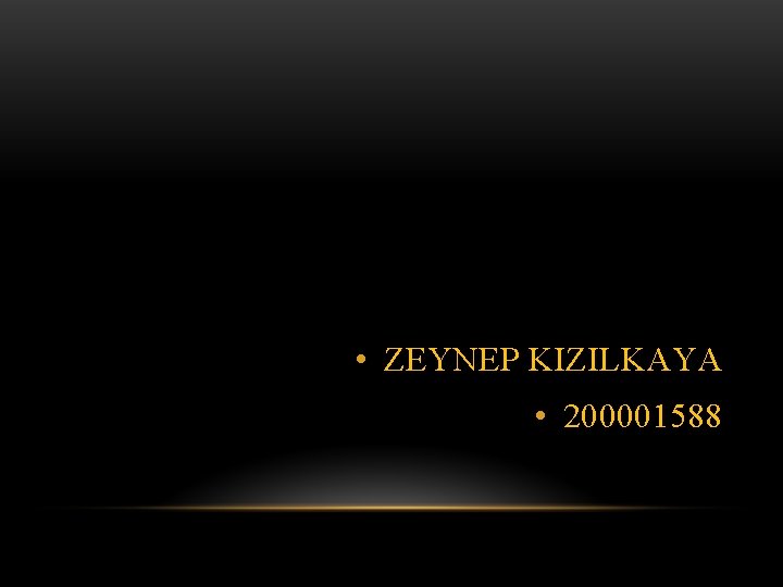  • ZEYNEP KIZILKAYA • 200001588 