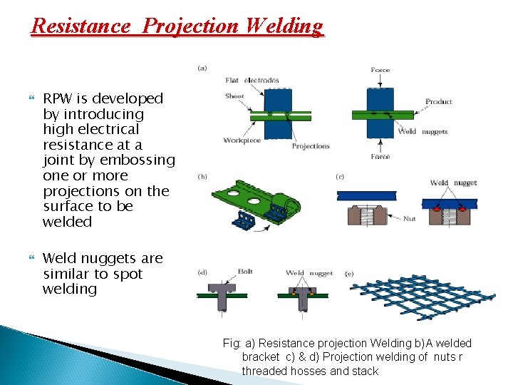 Resistance Projection Welding RPW is developed by introducing high electrical resistance at a joint