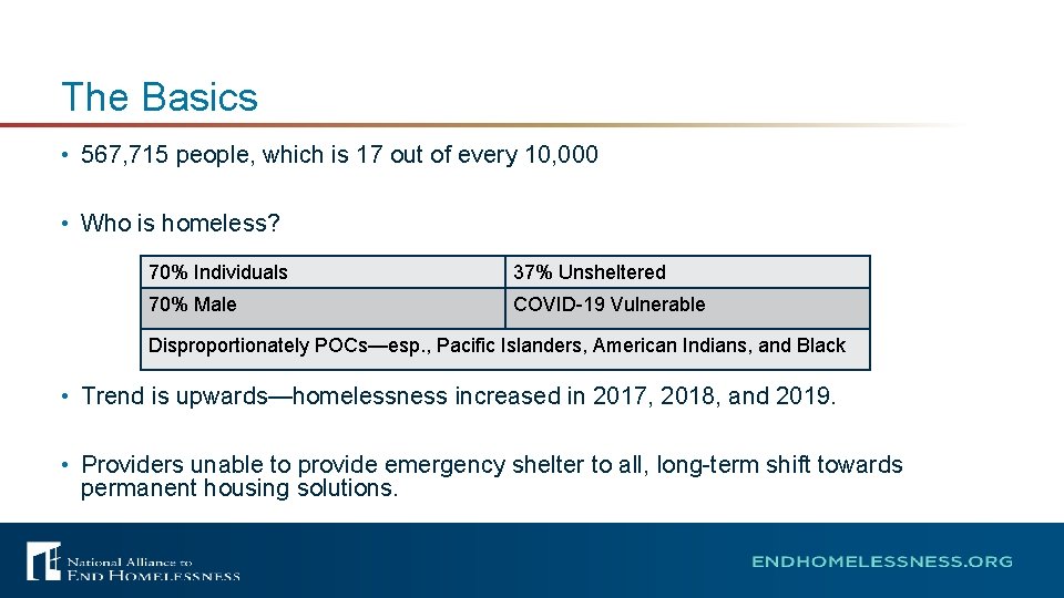 The Basics • 567, 715 people, which is 17 out of every 10, 000