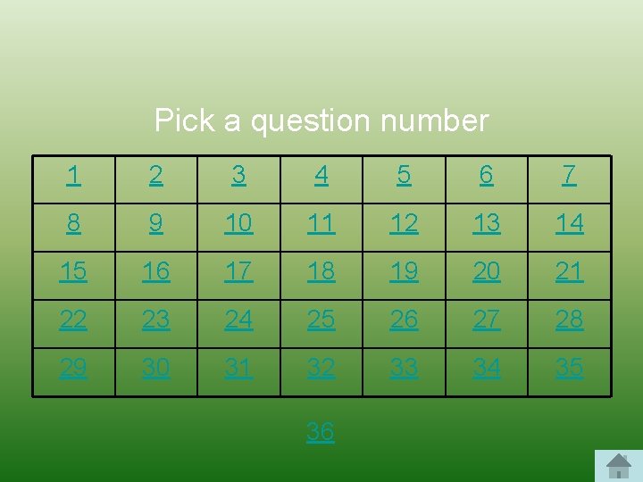 Pick a question number 1 2 3 4 5 6 7 8 9 10