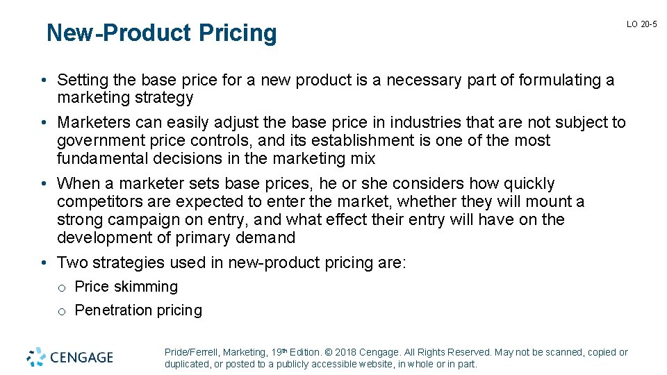 New-Product Pricing LO 20 -5 • Setting the base price for a new product