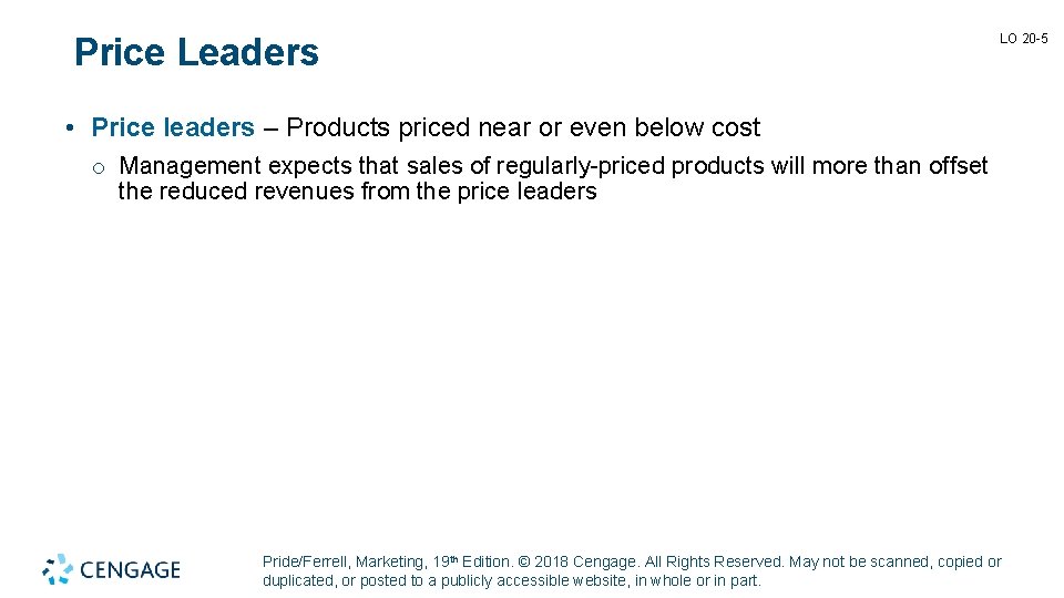 Price Leaders LO 20 -5 • Price leaders – Products priced near or even