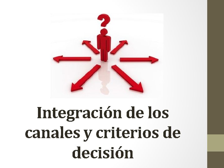 Integración de los canales y criterios de decisión Integración de los canales y criterios de decisión