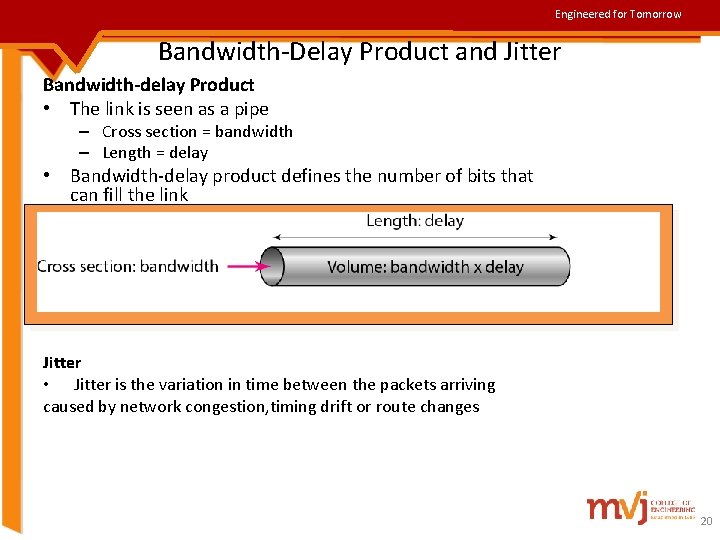 Engineered for Tomorrow Bandwidth-Delay Product and Jitter Bandwidth-delay Product • The link is seen