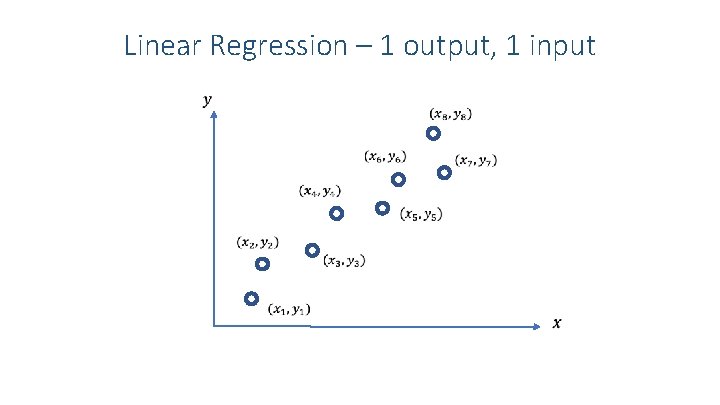 Linear Regression – 1 output, 1 input 