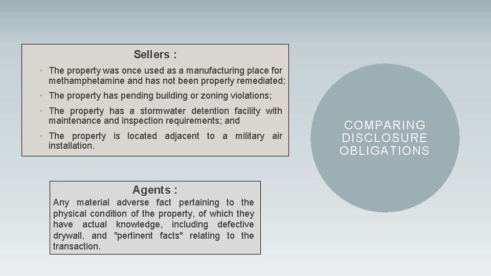 Sellers : • The property was once used as a manufacturing place for methamphetamine