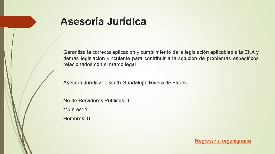 Asesoría Jurídica Garantiza la correcta aplicación y cumplimiento de la legislación aplicables a la