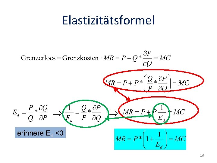 Elastizitätsformel erinnere Ed <0 16 