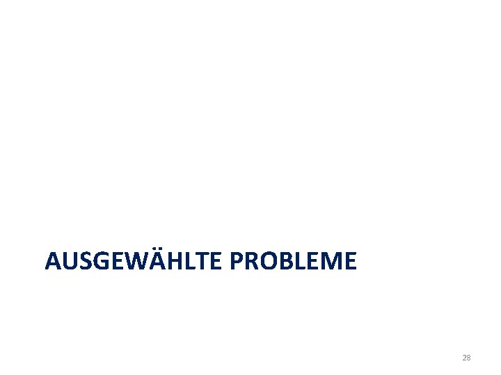 AUSGEWÄHLTE PROBLEME 28 