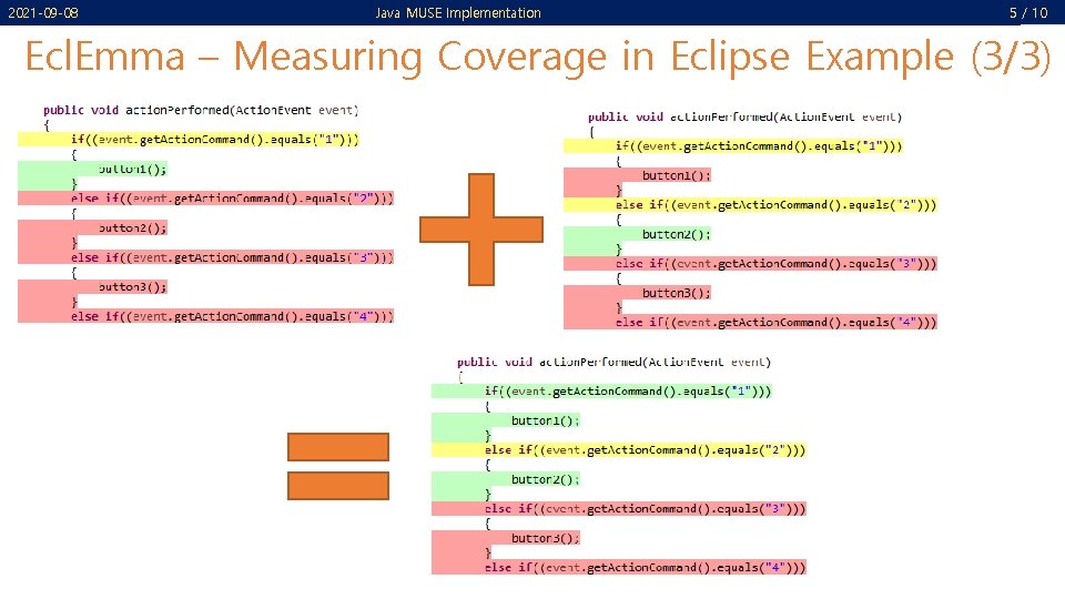 2021 -09 -08 Java MUSE Implementation 5 / 10 Ecl. Emma – Measuring Coverage 2021 -09 -08 Java MUSE Implementation 5 / 10 Ecl. Emma – Measuring Coverage