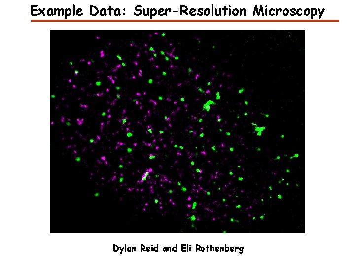 Example Data: Super-Resolution Microscopy Dylan Reid and Eli Rothenberg 