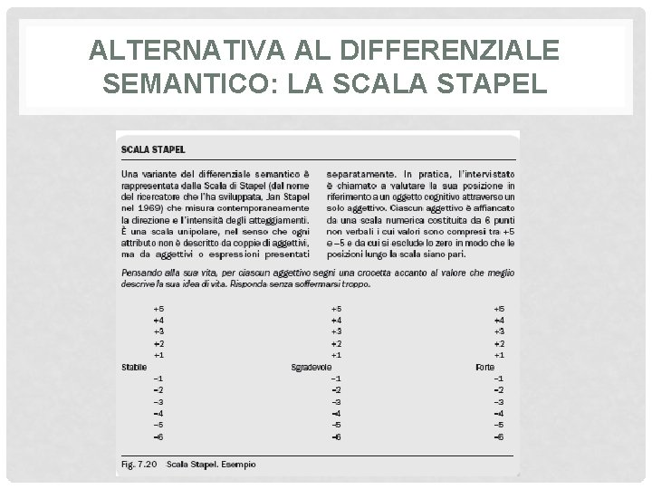 ALTERNATIVA AL DIFFERENZIALE SEMANTICO: LA SCALA STAPEL 