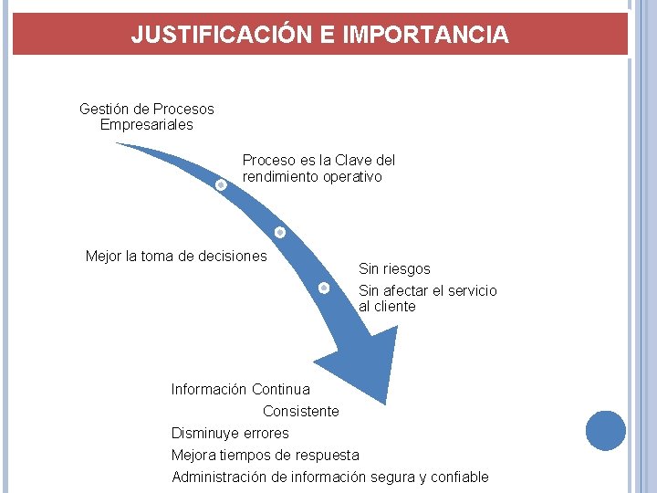 JUSTIFICACIÓN E IMPORTANCIA Gestión de Procesos Empresariales Proceso es la Clave del rendimiento operativo