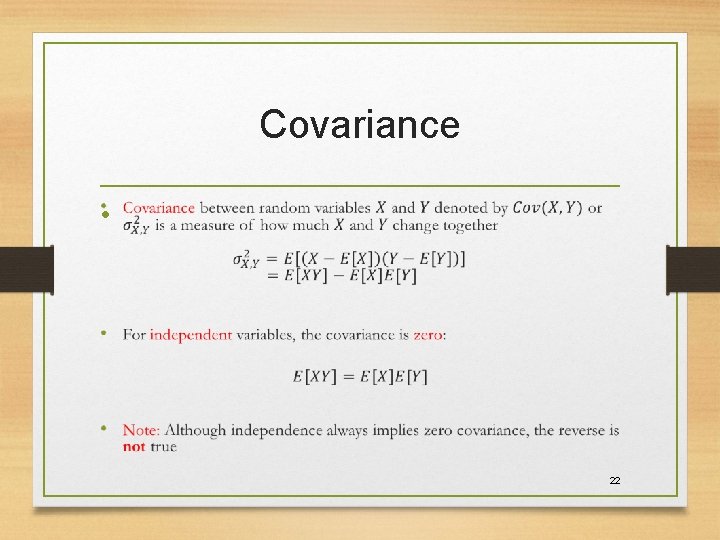 Covariance • 22 Covariance • 22
