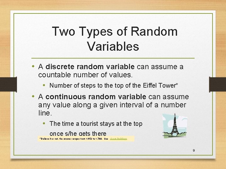 Two Types of Random Variables • A discrete random variable can assume a countable Two Types of Random Variables • A discrete random variable can assume a countable