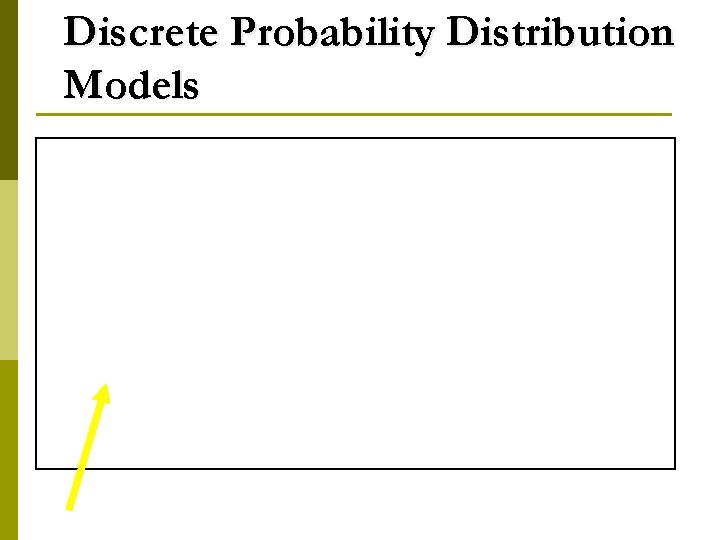 Discrete Probability Distribution Models 