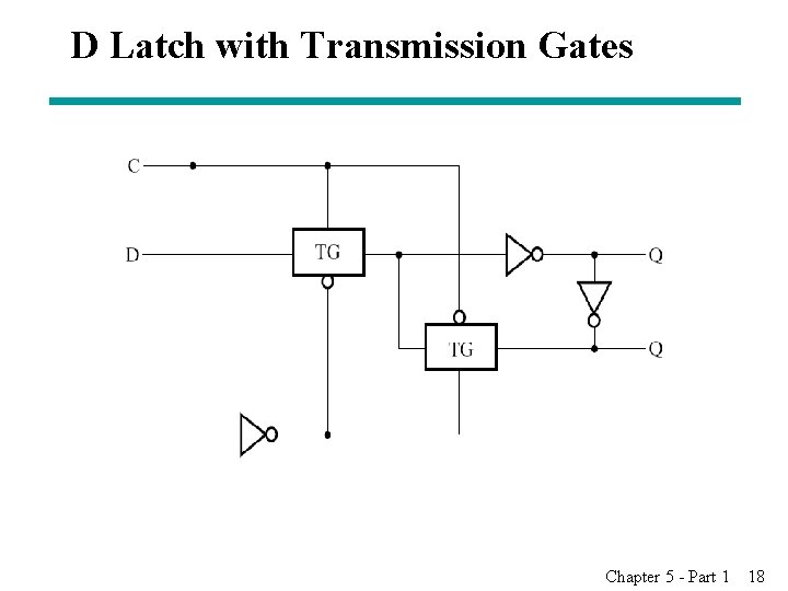 D Latch with Transmission Gates Chapter 5 - Part 1 18 