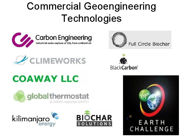 Commercial Geoengineering Technologies 
