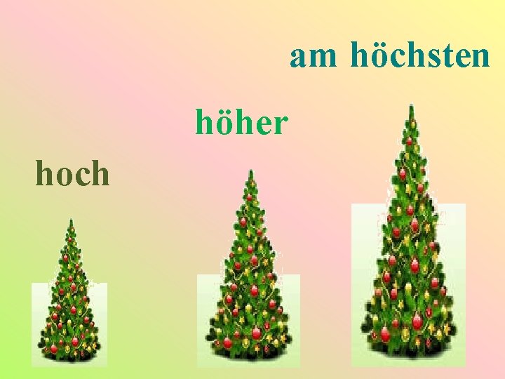 am höchsten höher hoch 