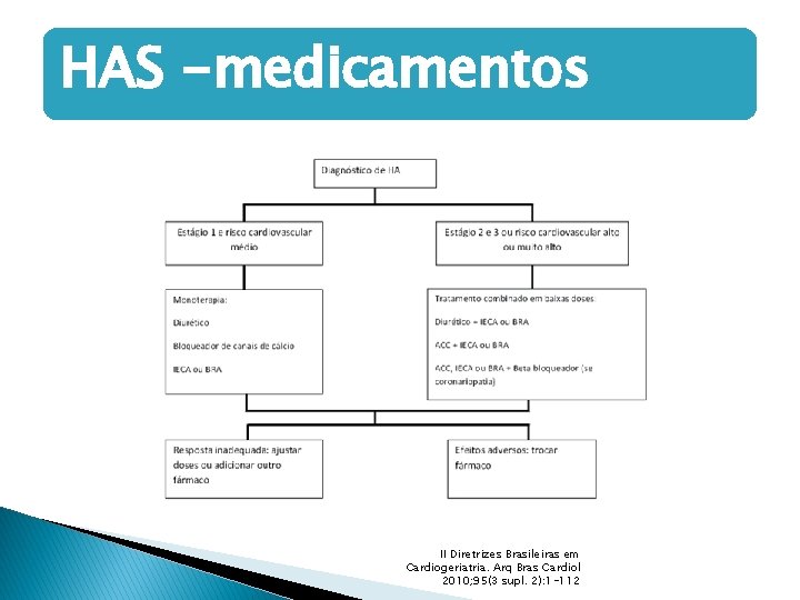 HAS -medicamentos II Diretrizes Brasileiras em Cardiogeriatria. Arq Bras Cardiol 2010; 95(3 supl. 2):