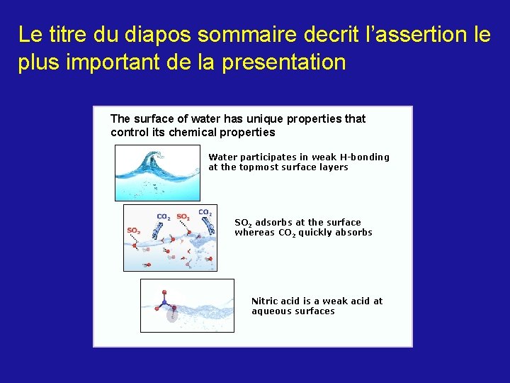 Le titre du diapos sommaire decrit l’assertion le plus important de la presentation The