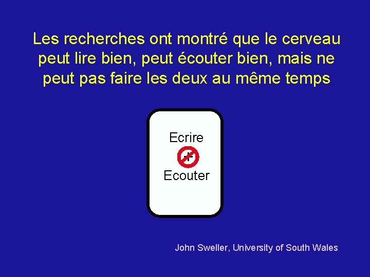 Les recherches ont montré que le cerveau peut lire bien, peut écouter bien, mais