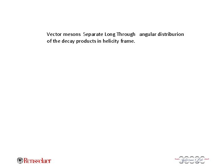 Vector mesons Separate Long Through angular distriburion of the decay products in helicity frame.