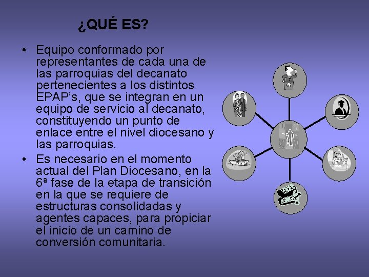 ¿QUÉ ES? • Equipo conformado por representantes de cada una de las parroquias del