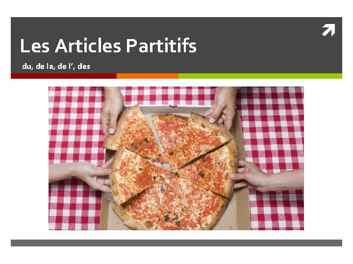 Les Articles Partitifs du, de la, de l’, des 