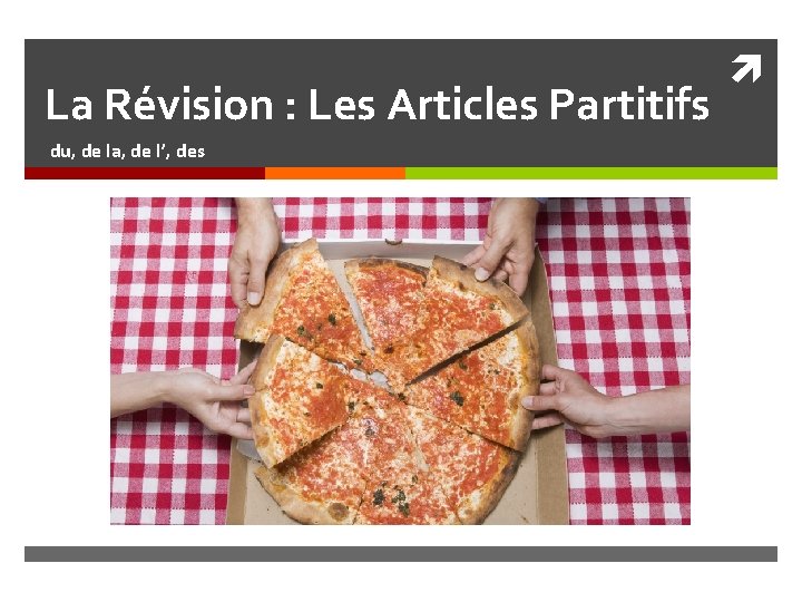 La Révision : Les Articles Partitifs du, de la, de l’, des 