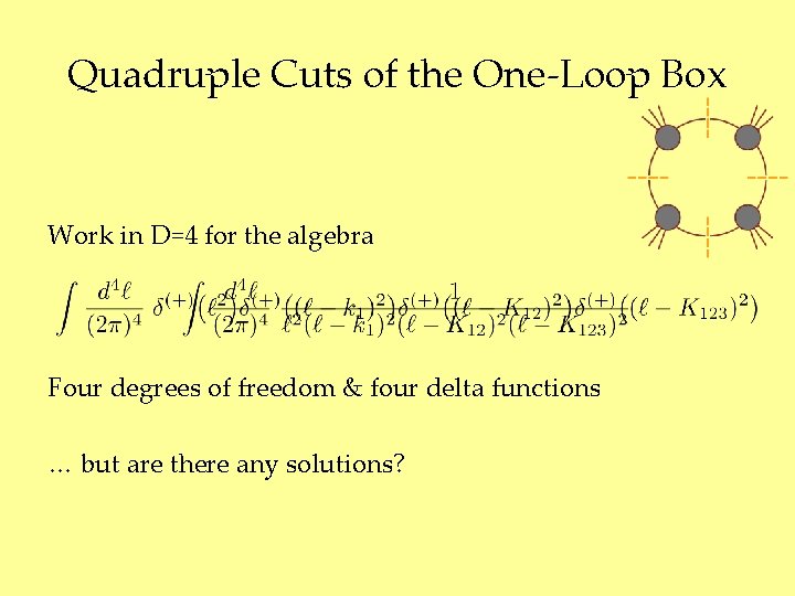 Quadruple Cuts of the One-Loop Box Work in D=4 for the algebra Four degrees