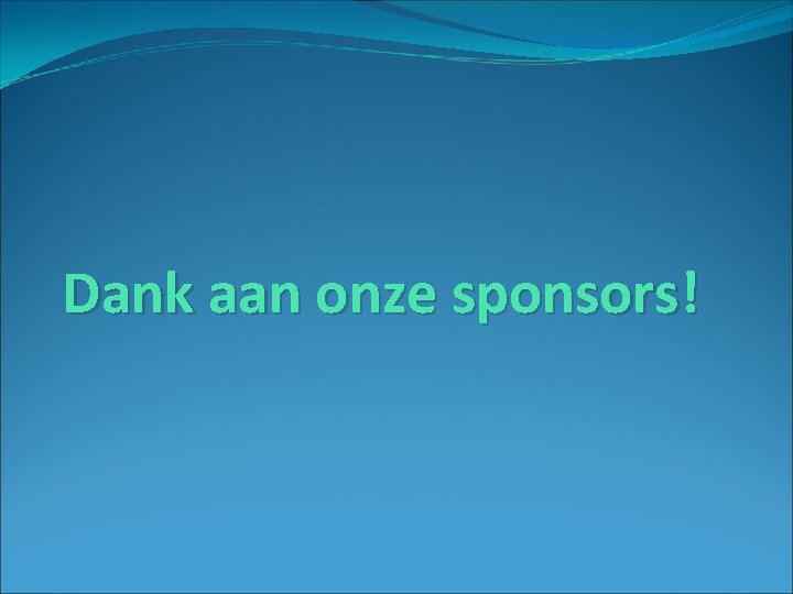 Dank aan onze sponsors! 