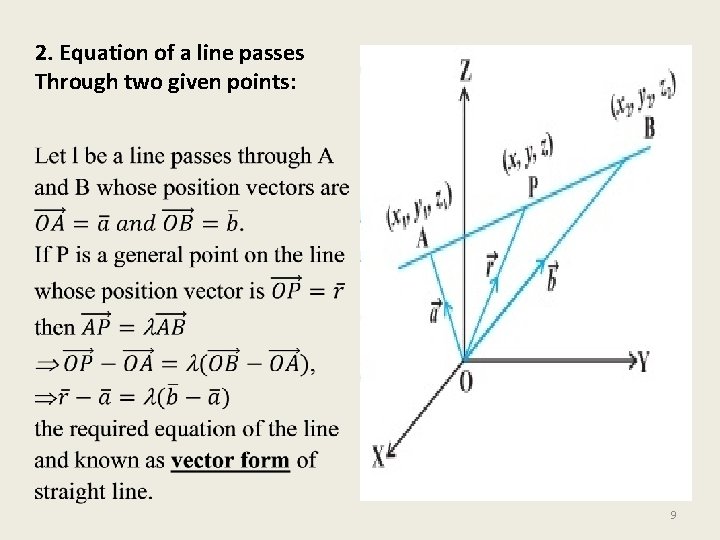 2. Equation of a line passes Through two given points: 9 2. Equation of a line passes Through two given points: 9