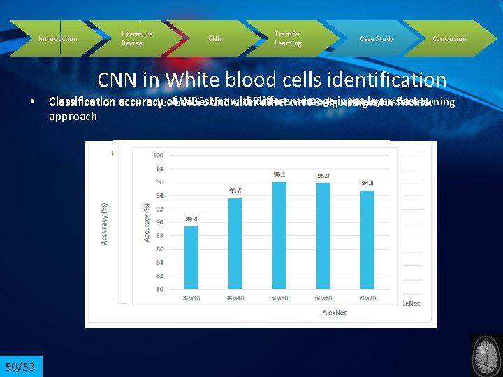 Introduction • 50/53 Literature Review CNN Transfer Learning Case Study Conclusion CNN in White