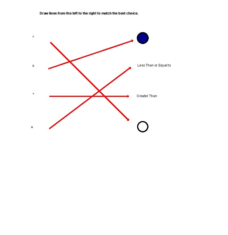 Draw lines from the left to the right to match the best choice. <