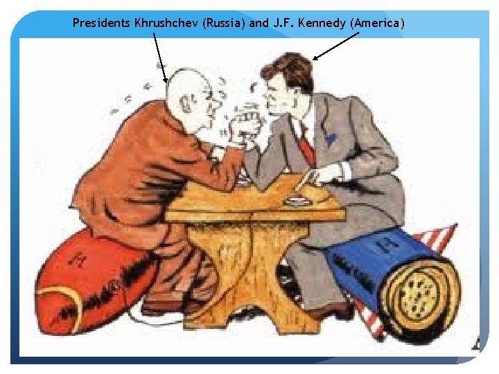 Presidents Khrushchev (Russia) and J. F. Kennedy (America) 