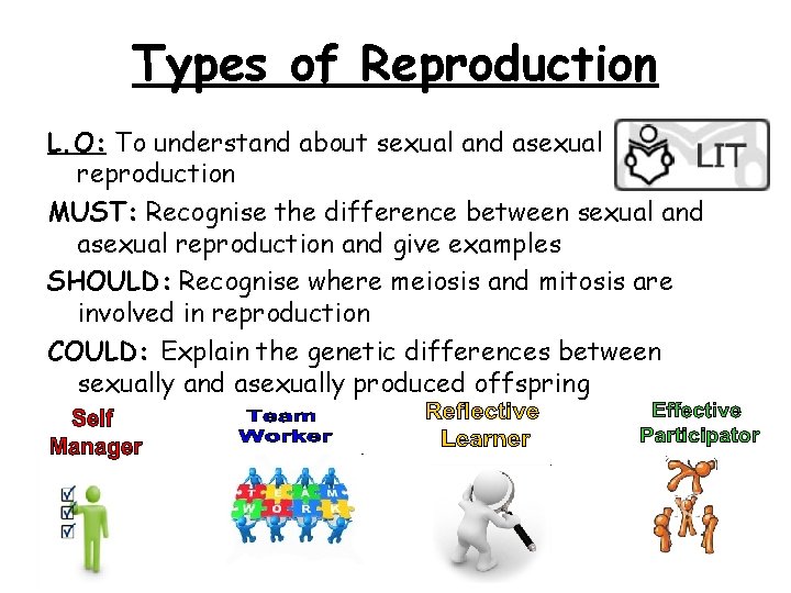 Types of Reproduction L. O: To understand about sexual and asexual reproduction MUST: Recognise