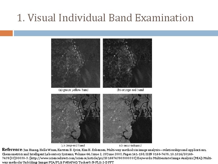 1. Visual Individual Band Examination Reference: Jun Huang, Helle Wium, Karsten B. Qvist, Kim