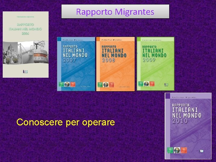 Rapporto Migrantes Conoscere per operare 