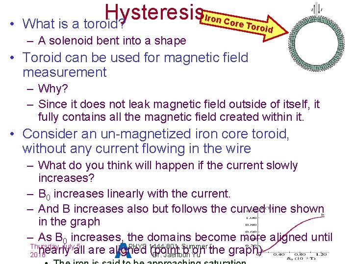  • Hysteresis Iron C ore To What is a toroid? r – A