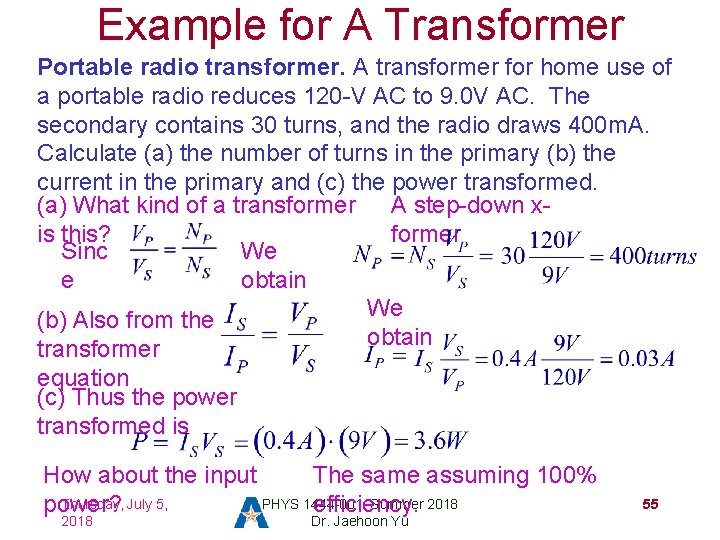 Example for A Transformer Portable radio transformer. A transformer for home use of a