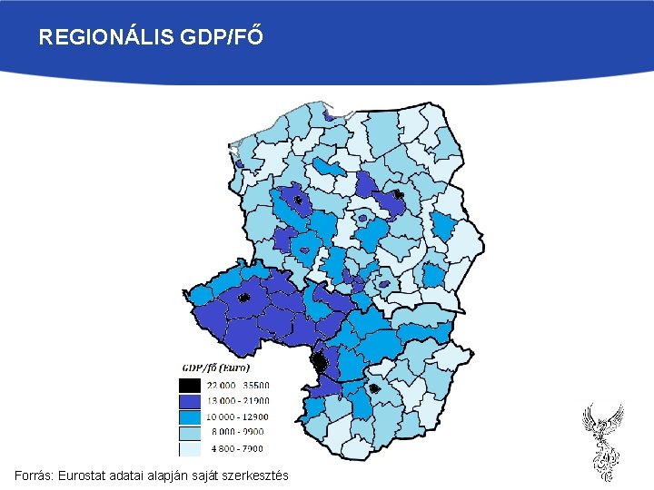 REGIONÁLIS GDP/FŐ Forrás: Eurostat adatai alapján saját szerkesztés 