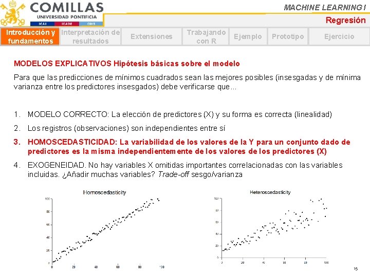 MACHINE LEARNING I Regresión Introducción y Interpretación de fundamentos resultados Extensiones Trabajando con R